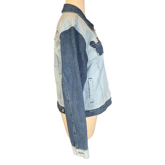 Disney Her Universe Mickey Mouse Denim Jacket Women’s Large Patchwork Vintage - Picture 6 of 15